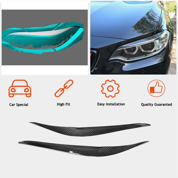 Вії на фари (Карбон) для BMW 2 серія F22/23 2014-2021 рр | Зображення 1