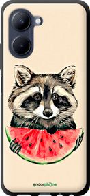 Чохол на Realme C33 Єнотик з кавуном "4605b-2870-2448"