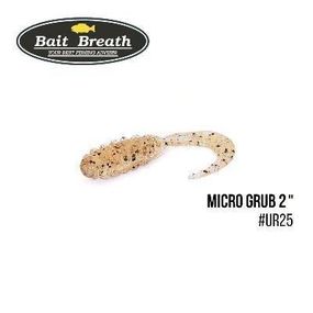 Силиконовая приманка, Съедобный силикон Bait Breath Micro Grub 2" (12шт.) (Ur25  Clear/gold*orange*seed)