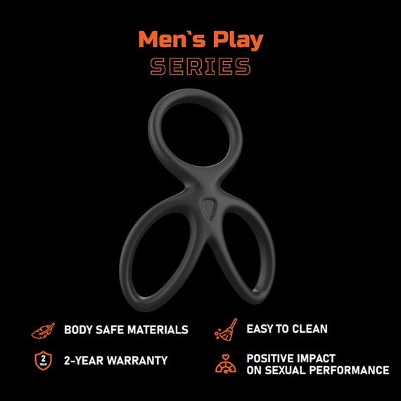 Ерекційне кільце - Triple Silicone Cock Ring Erospace Men’s Play B14 Sex Aura | Зображення 1