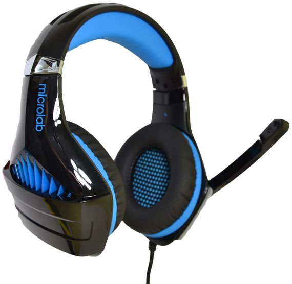 Гарнітура Microlab G6, 3,5мм+USB, Black-Blue | Зображення 3