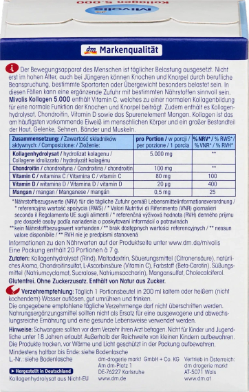 Колаген Mivolis Kollagen 5000 – зміцнення суглобів, зв’язок і сухожиль, 20 порцій, Німеччина | Зображення 2