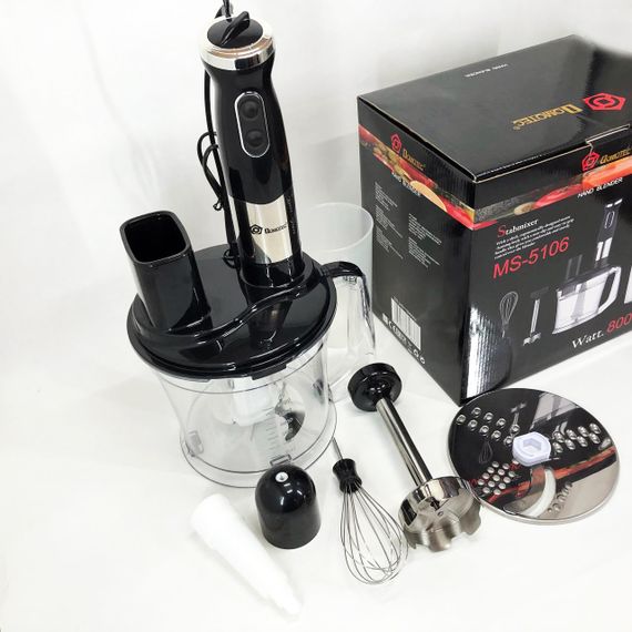 Блендер заглибний багатофункціональний 5-в-1 Domotec MS-5106 800 W, Портативний блендер подрібнювач | Зображення 2