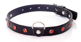 Нашийник зі штучної шкіри з кристалами Fetish Boss Series - Collar Red Crystal, BS3300121 Sex Aura