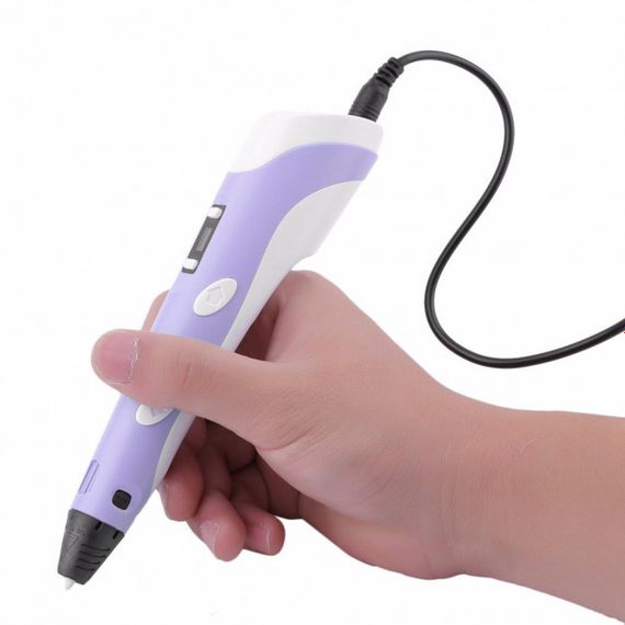 3D ручка Smart 3D Pen 2 c LCD дисплеем, Ручка для объемного рисования, Детская 3д ручка. Цвет: фиолетовый | Зображення 2