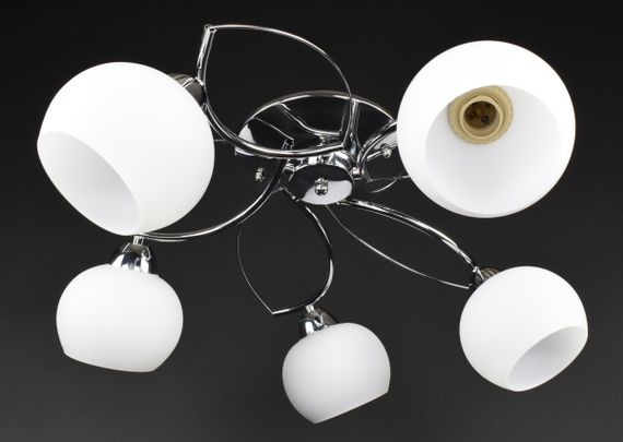 Люстра стельова на 5 лампочок 27301 Хром 22х55х55 см. | Зображення 3