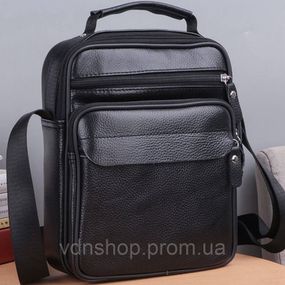 Мужская кожаная барсетка через плечо 22х26х9, мессенджер с ручкой Bexhill Bx-66503 черный