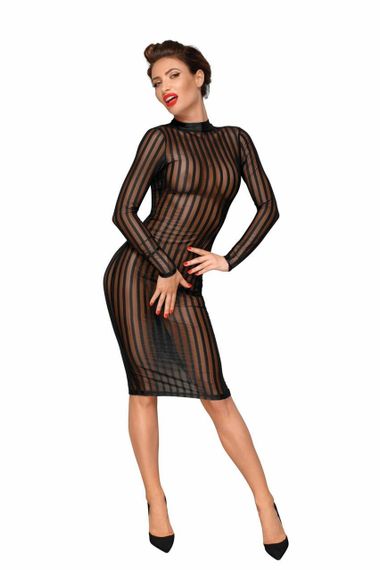 Сукня прозора в смужку Noir Handmade F182 чорна, XXL Sex Aura | Зображення 1