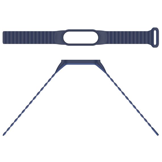 Ремешок Dual-color Magnetic для Xiaomi Mi Band 7/6/5/4/3 Navy Blue / Blue | Зображення 3