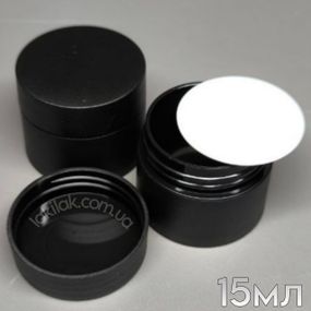 Баночка для геля пластик (с заглушкой) черная 15мл