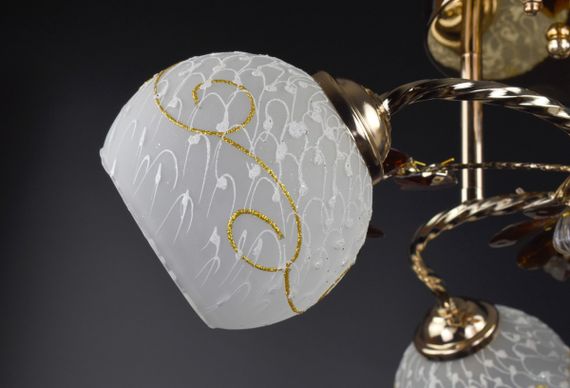 Люстра стельова на 3 лампочки 25202 Коричневий 22х46х46 см. | Зображення 2