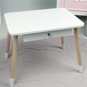 Дитячий столик з висувним ящиком 46х60х45, стіл трюмо в дитячу кімнату, білий