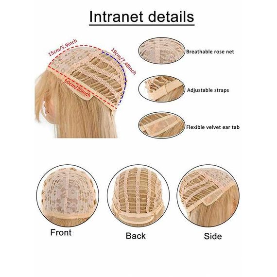 Парик ровный аниме c длинной челкой "Пшеничный блонд" - 70см | Зображення 3