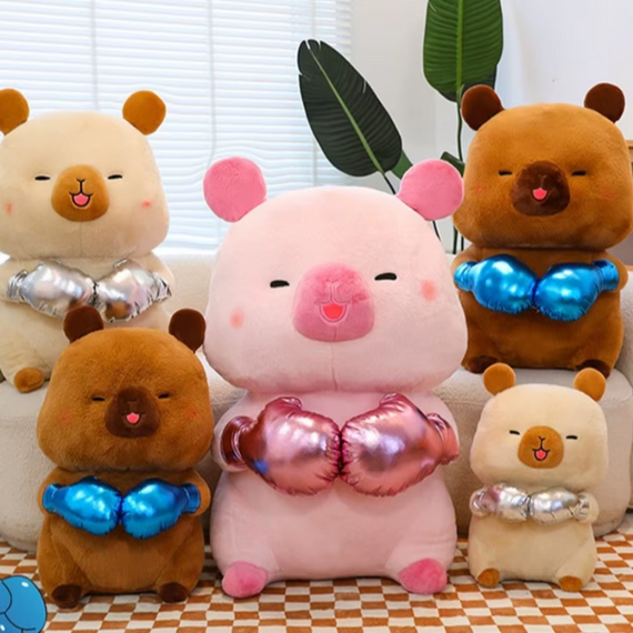 М'яка іграшка Капібара боксер, 45 см, плюшева капібара, в наявності різні кольори