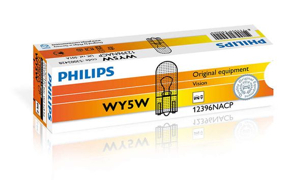 Указательная лампа накаливания PHILIPS 12396NACP WY5W 12V 5W W2,1X9,5d | Зображення 1