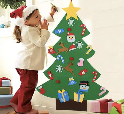 Дитяча ялинка з іграшками з фетру на стіну 95 х 70см Chrismas Free | Зображення 2