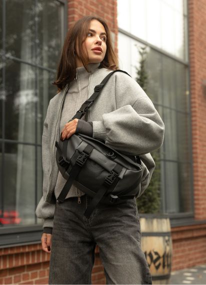 Большая женская поясная сумка бананка Sambag DynamicDart графитовая 38×21×7 см (80411009) | Зображення 1