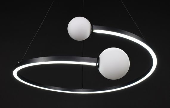 Люстра світлодіодна підвісна LED світильник для квартири на стелю лед 27340 Чорний 40-150х60х60 см. | Зображення 4