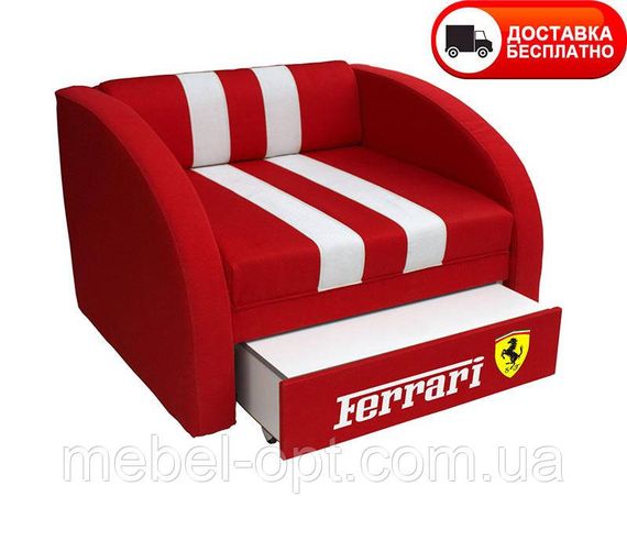Детское раскладное кресло-кровать Smart SM 002 Ferrari красный с ящиком для белья, для детей и подростков
