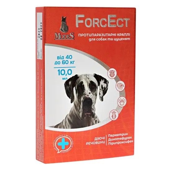 Протипаразитарні краплі для собак вагою 40-60 кг ModeS ForcEct, 3 піп