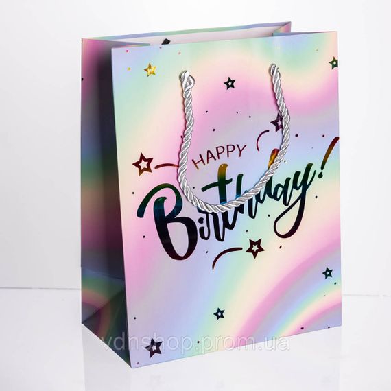 Набір подарункових пакетів з паперу 12 (шт) Happy Birthday 18×10×23 (см) HP-10359-15 | Зображення 1