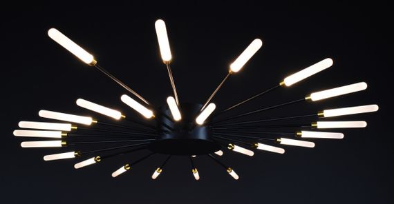 Люстра світлодіодна стельова LED світильник для квартири на стелю лед 27938 Чорний 8х72х100 см. | Зображення 4