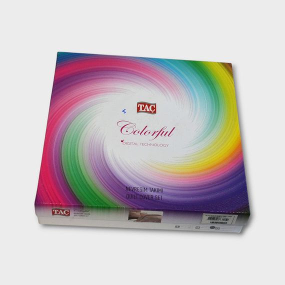 Постельное белье TAC Satin Digital семейный 160×220 см Blanche Pembe | Зображення 3