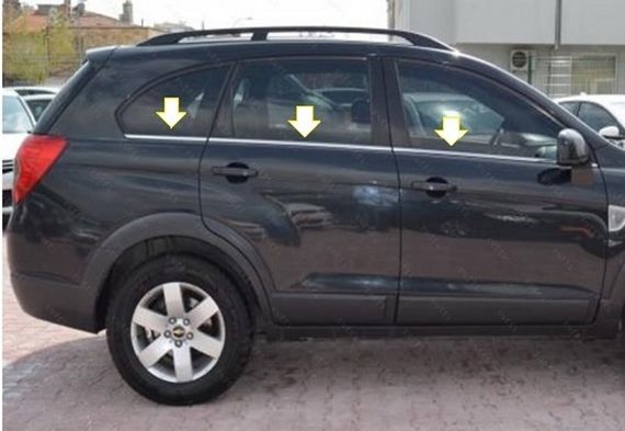Нижня окантовка вікон (6 шт, нерж) для Chevrolet Captiva 2006-2019рр