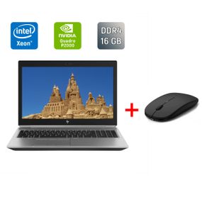 Мобільна робоча станція HP zBook 15 G5 / 15.6" (1920x1080) IPS / Intel Xeon E-2176M (6 (12) ядер по 2.7 - 4.4 GHz) / 16 GB DDR4 / 240 GB SSD / nVidia Quadro P2000, 4 GB GDDR5, 128-bit / TouchID / WebCam б/в + Подарунок Бездротова миша / USB