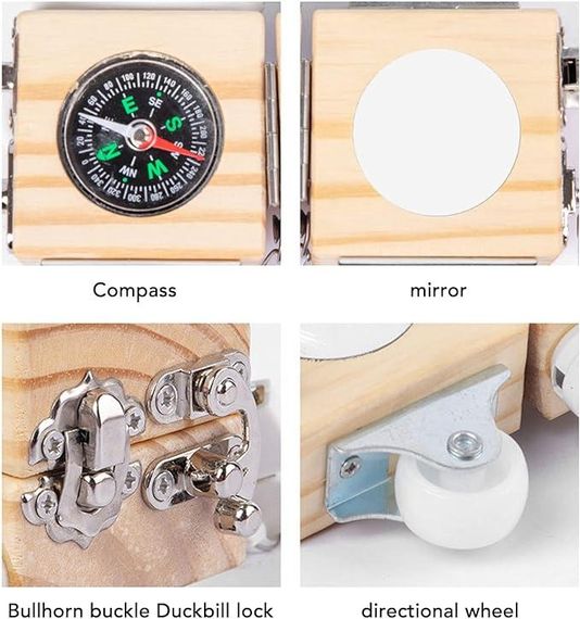 Ігри Монтессорі, зайнятий куб, дитяча дерев'яна іграшка, багатофункціональна розблокувальна гвинтова гра, | Зображення 5