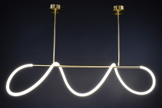 Люстра світлодіодна стельова LED світильник для квартири на стелю лед 27740 Латунь 54-84х35х150 см. | Зображення 1