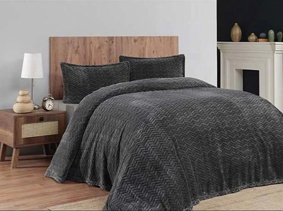 Покривало з наволочками Merinos Sense 220×240 см. Антрацит
