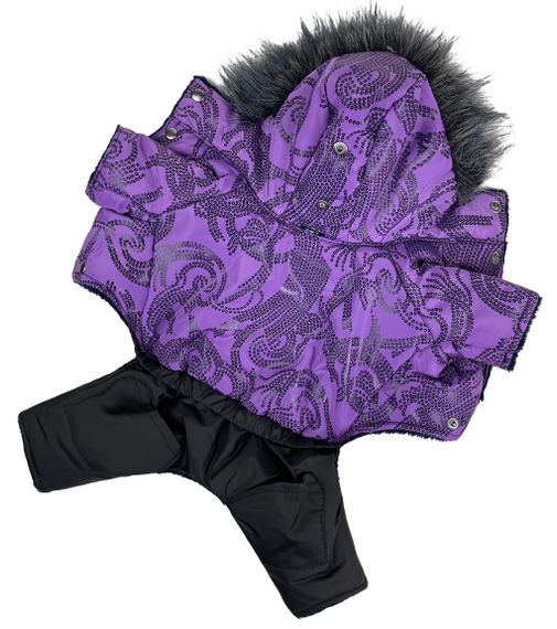 Зимовий комбінезон на хутрі візерунки бузок AM-27 | Зображення 2