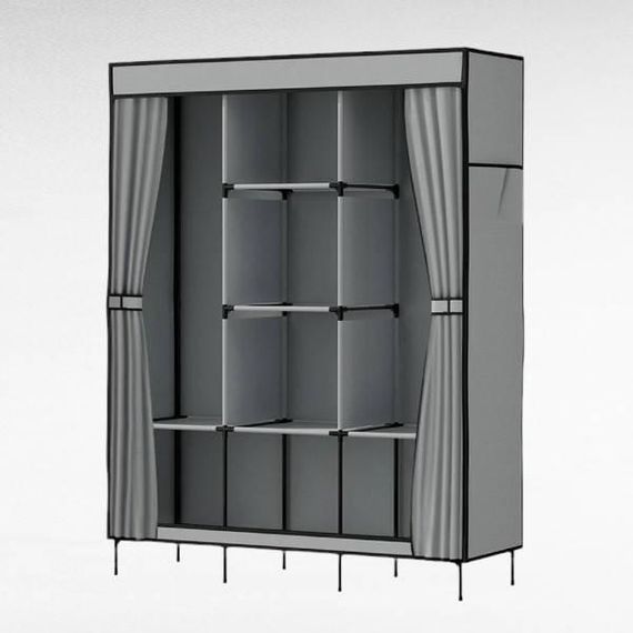 Універсальна тканинна шафа для зберігання речей HCX wardrone CL-128 Сірий