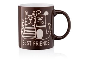 Чашка ARDESTO  Best friends, 330 мл, коричнева, кераміка (AR3471BR)
