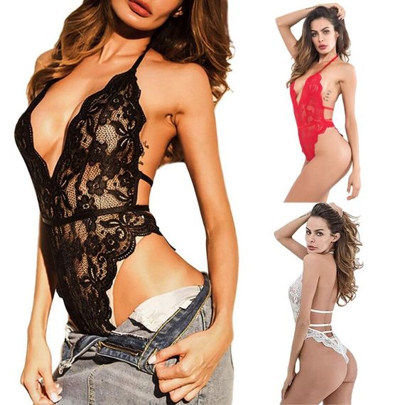 Еротичний мереживний боді чорного кольору, з вирізом ( розмір M ) | Зображення 4