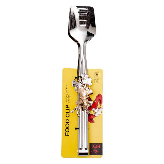 Щипці кухонні металеві 29×5 (см) кулінарні щипці для м'яса, риби, гриля кухарські щипці для Сріблястий HP-8-63 | Зображення 4