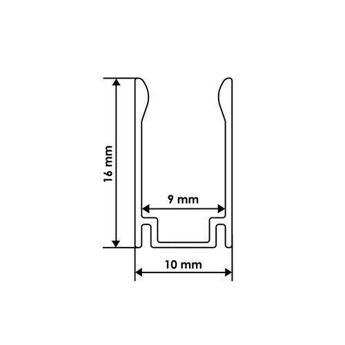 Профіль алюмінієвий BIOM ЛПН-16 для кріплення стрічки NEON 8*16, (палка 2м) м | Зображення 1