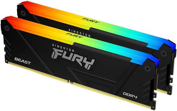 Пам&#039;ять ПК Kingston DDR4 16GB KIT (8GBx2) 3600 FURY Beast RGB KF436C17BB2AK2/16 | Зображення 1