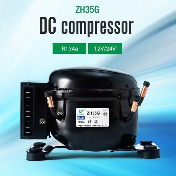 Компресор для автохолодильника 12/24 Вольт Anuodan ZH35G (R-134a, DC12V, DC24V) | Зображення 1