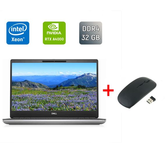 Мобільна робоча станція Б-клас Dell Precision 7560 / 15.6" (3840x2160) IPS / Intel Xeon W-11855M (6 (12) ядер по 3.2 - 4.9 GHz) / 32 GB DDR4 / 512 GB SSD / nVidia RTX A4000, 8 GB GDDR6, 256-bit / WebCam / Windows 11 б/в + Подарунок Бездротова миша