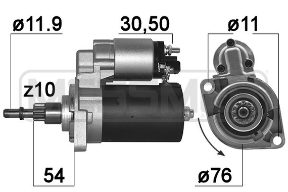 Стартер Volkswagen Passat B3, B4 (88-) 1,6і-2.0i, Volkswagen Golf III (91-) 1.6i, 1.8i, AUDI A3, FORD GALAXY I, SKODA OCTAVIA | Зображення 6