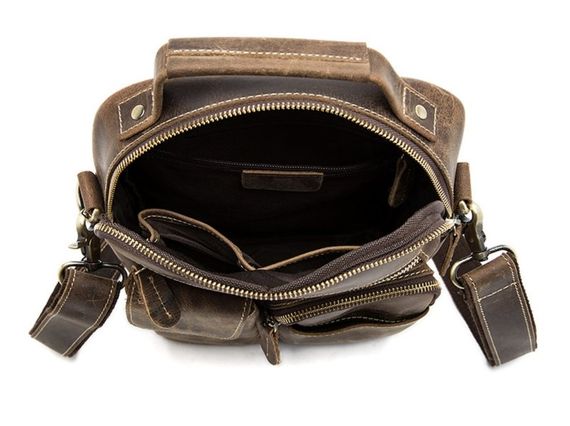 Сумка мужская Crazy horse Vintage 14692 Коричневая | Зображення 4