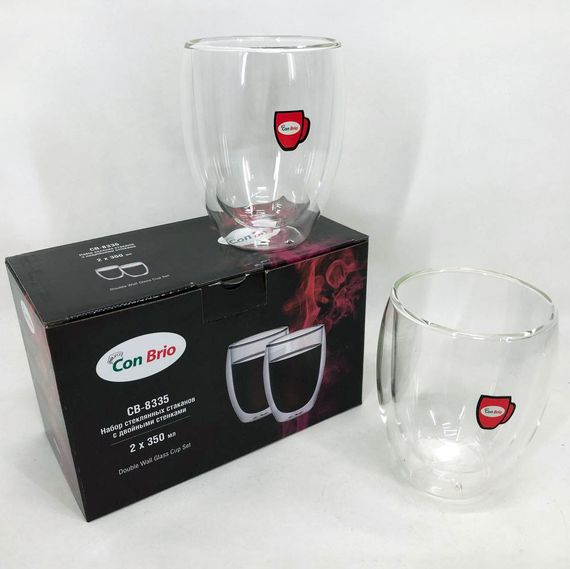 Скляна чашка з подвійними стінками Con, Чашка з подвійним дном для латте Набір чашок подвійним дном HT-68 | Зображення 2