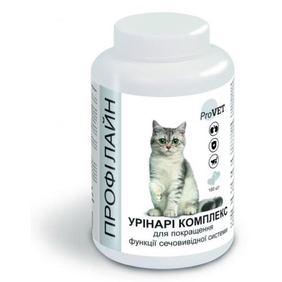 Вітаміни ProVET Профілайн Уринарі для кішок для покращення функції сечовивідної системи 180 табл