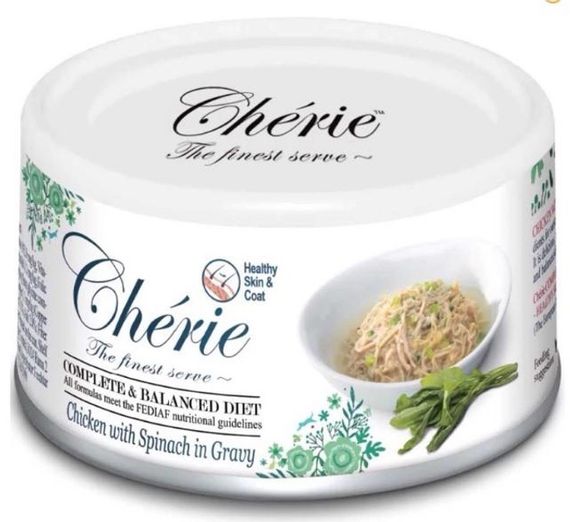 Вологий корм для котів з куркою Cherie Complete & Balanced Chicken With Spinach, 80 гр