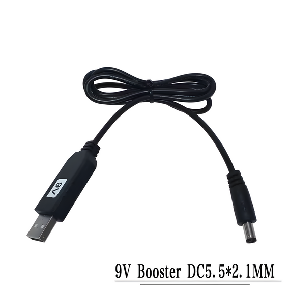 USB-кабель підвищувальна напруга 5V у 9V з роз'ємом 2.1 x 5.5 мм для під'єднання роутера від powerbank | Зображення 1