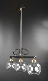 Люстра підвісна на 3 лампочки 26553 Чорний 40-190х15х65 см.