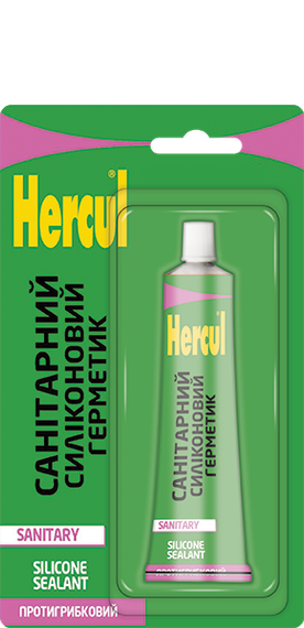 Санітарний силіконовий герметик білий в тюбику HERCUL SANITARY 50 мл.