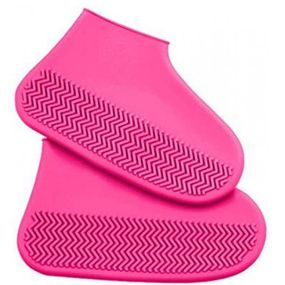 Багаторазові бахіли-чохли L (41-45 розмір) для взуття силіконові від води та бруду. Колір: рожевий VC-10